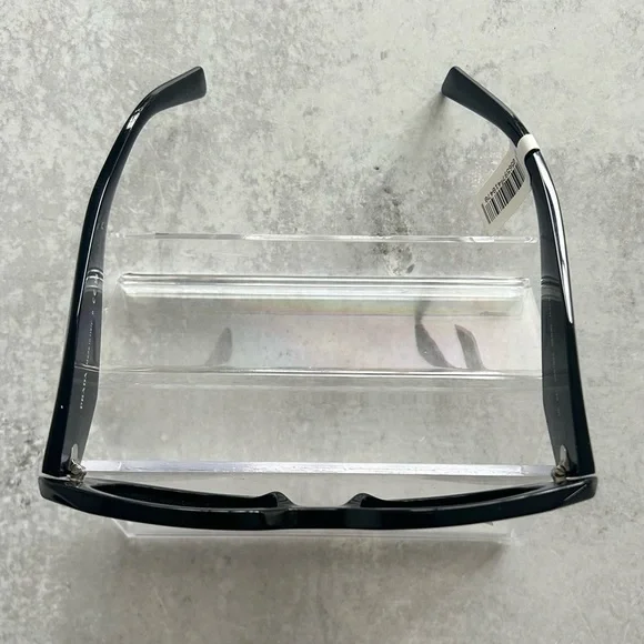 Prada PR 17WS 1AB5SO Runway Symbole Rectangular Sunglasses, Black/Dark Grey NWT - Picture 15 of 17